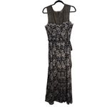 Alex Evenings Petite Black Gold Lace Overlay Evening Gown Belted Maxi Dress 16P Photo 8