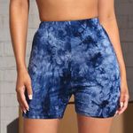 SheIn Blue Tie Dye Biker Shorts Photo 0