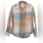 Billabong  Nubby Cotton Blouse M 23.5” P2P Pastel Multi EUC Photo 1