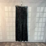 ZARA Gray Side Zip Crushed Velvet High Waisted Wide Leg Pants Size Small Photo 1