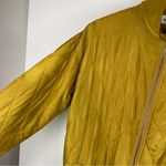Vtg Y2K 100% Silk Satin Bomber Jacket Sz Medium Gold Yellow Photo 4