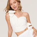 Ashley Park X RTR White One Shoulder Tie Bow Top Sz XL Photo 0
