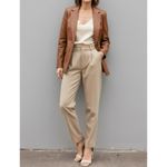J.Crew Willa Faux Leather Blazer, Rich Coffee, 4 (US) Photo 3