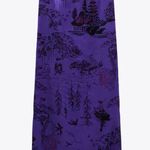 ZARA NWT  Purple Printed Side Slit Skirt W Piping Photo 3