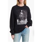 Skeleton Space Time Graphic Sweatshirt GOLDEN HOUR Size Small Black‎ Black Photo 4