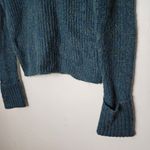 Topshop  Sweater Cozy Knit Dark Blue Teal Green Mock Neck Long Sleeve Casual Cozy Photo 1