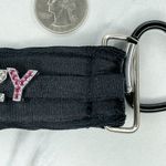 Black Ribbon Rhinestone CRZY Crazy Heart Carabiner Keychain Keyring Photo 3