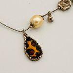 Betsey Johnson lucite leopard layer faux pearl necklace charms Photo 6