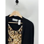 Alfred Dunner Black Jungle Habitat Animal Print Cardigan Top Women Size PXL NWT Photo 2