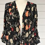 Torrid Black Floral Crepe Kimono with Fringe BNWT Photo 1