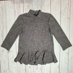 ZARA Ruffled Hem Gray Tunic Top Mini Dress Size M Photo 11