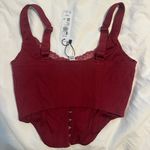 Garage  Burgundy Lace-Trimmed Top Photo 1