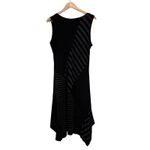 Joseph Ribkoff Asymmetrical Striped Sleeveless Liquid Knit Midi Dress Size 12 Photo 4