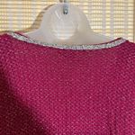Juicy Couture Deep Red Cropped Vneck Sweater Metallic Collar Ragged Edges Large Photo 10