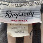 Rhapsody  70's/80's Womens Striped Short Sleeve Button Up Shirt Made in USA Small Photo 2