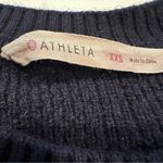 Athleta Habitat Cashmere Wool Ribbed Sweater Women's XXS Navy Academia Boho Y2K Photo 5