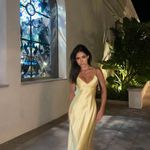 ZARA  maxi dress flowy butter yellow satin effect wedding evening party Photo 9