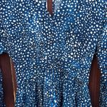 Mango  MNG Long Sleeve Print Skater Dress Blue Size 0 Photo 6