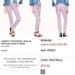 J.Crew Liberty Toothpick Jean in Matilda Tulip Floral Photo 2