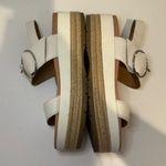 UGG  April Espadrille Wedge Platform Sandals Off White Leather Buckle 10 Photo 8