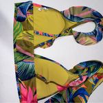 Aerie Two Piece Bikini Women L Ruffle Longline Bikini Top Cheeky Bottom Floral Photo 3