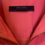 ZARA Front Zip Gold Snap Cinched Waist Military Utility Jacket Coral Pink Large Photo 12