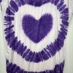 Women's Tie Dye Heart Print Artsy Pullover Tunic Beach Dress Size Medium Purple Photo 6