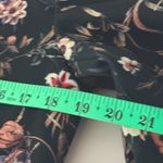 Zara Basic Floral Print Blazer Sz Sm Faux Leather Trim Black Cropped Jacket Photo 4