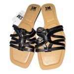 NWT SM New York Woven Braded Sandals Slip On Women's 10 Boho Vacation Resort Black Photo 0