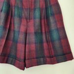 American Vintage Vintage 70s Tribal High Waisted Wool Red Green Plaid Mom Shorts Preppy 2 Photo 2