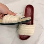 Isabel Marant  Hellea Slide Sandals White Quilted Leather & Beige Suede Size 37 Photo 2