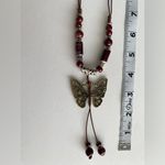 Retro Hollow‎ Copper Butterfly Pendant With Ceramic Beads Necklace Ethnic Style Photo 14
