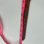 Nocona belt company leather tooled belt metal hearts sz 32 Brown Photo 6