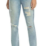 BLANK NYC  The Cooper Distressed Straight Jeans Blue Size 25 Photo 0