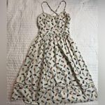 Cooperative Womens Dress Ivory Pineapple Print Cutout Criss Cross X Back Photo 1