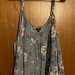 Torrid  Plus Size Grey Floral Gauze Shirred Babydoll Cami Size 5XL Photo 3
