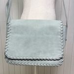 Hayden Harnett crossbody bag in a light blue shade with whipstitch detailing Photo 2