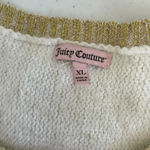 Juicy Couture  cream & gold fuzzy sweater Super Soft Crop Top Size XL EUC‎ 0022 Photo 9