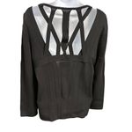Colette Mordo For Sadimara Top Black‎ Strappy Long Sleeve Women’s Size Large Black Photo 1