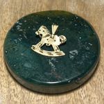 14K Solid Yellow Gold Small Toy Rocking Horse Charm Pendant Photo 1