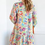 Fate Floral Print Dress Women's Size S White Photo 6