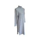 A New Day  Midi Gray Sweater Dress Side Slit High Neck Long Sleeve XS NWT Photo 4