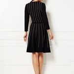New York And Company Eva Mendes NY & Company Black Knit Fit & Flare Dress Size XS 3/4 Sleeve Striped Photo 1