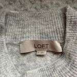 Loft Light Gray Cozy Bell Sleeve Mock Neck Knit Pullover Sweater Photo 7