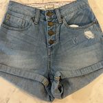 Roxy  Women’s Retro Surf Button Fly High Rise Denim Shorts 24 EUC Photo 3