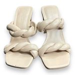 Open Edit  Sandals Womens Size 6.5 CreamBraided Double Strap Slip On‎ Heels Photo 1