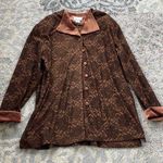 Michael Mims Kathy Cole Vintage Long Sleeve Button Down Top Brown Large Photo 0