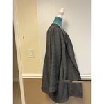 Eileen Fisher  Women's Sz L Jacket Open Herringbone Lined Long Cotton Gray Black Photo 2