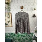 Free People  Modern Muse Black Snakeskin Oversized High Low Top - Size- Medium Photo 3