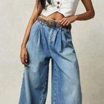 Free People  Equinox Denim Trousers Lake Life Blue 29 Wide Leg Jeans Slouchy Photo 10